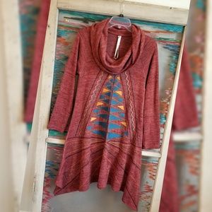 Uncle Frank boho embroidered cowl neck dress